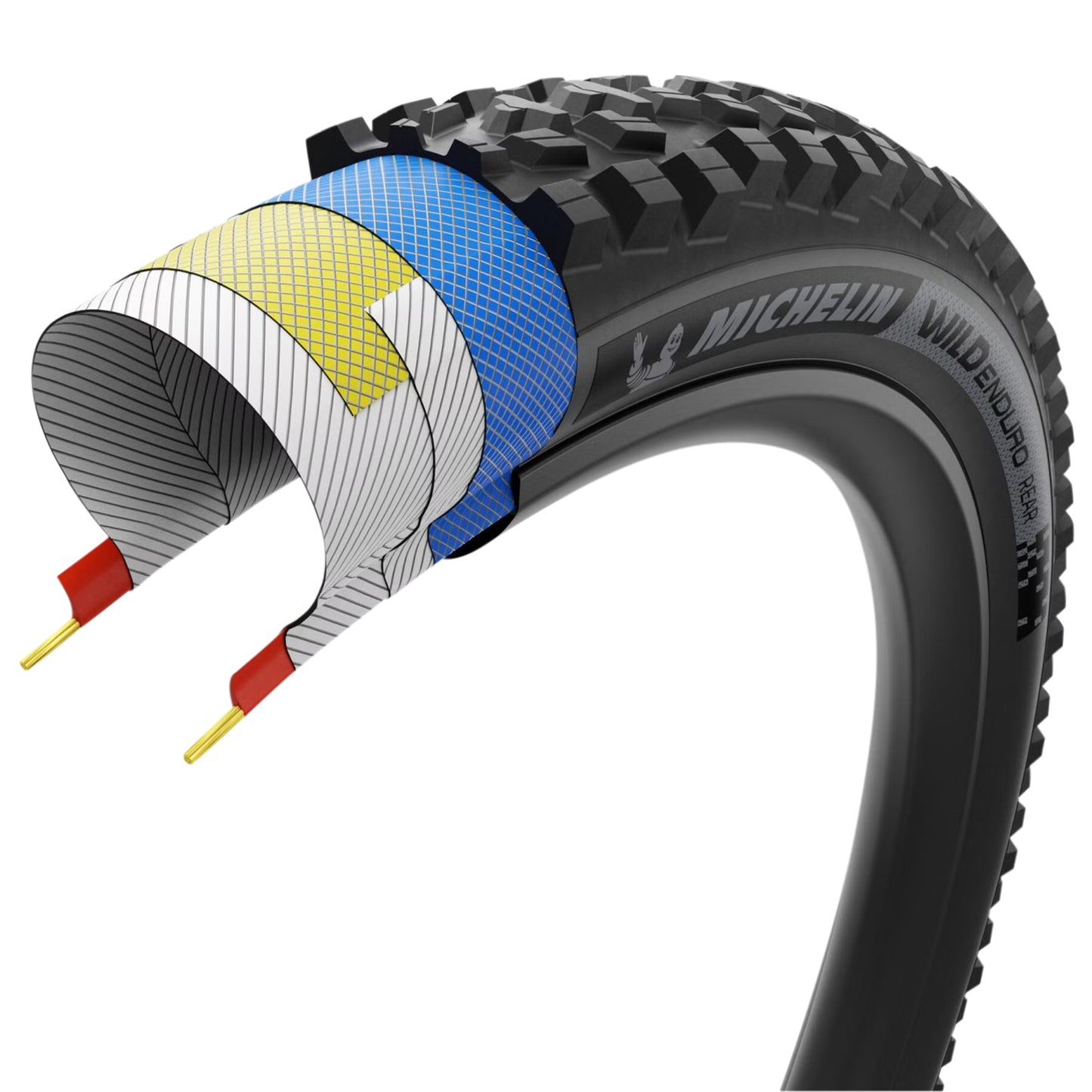 MTB Gravity Tire 29 X 2.40 Michelin Wild Enduro Rear Racing Line Tubeless Ready TS Black Dark Stickers (61-622)