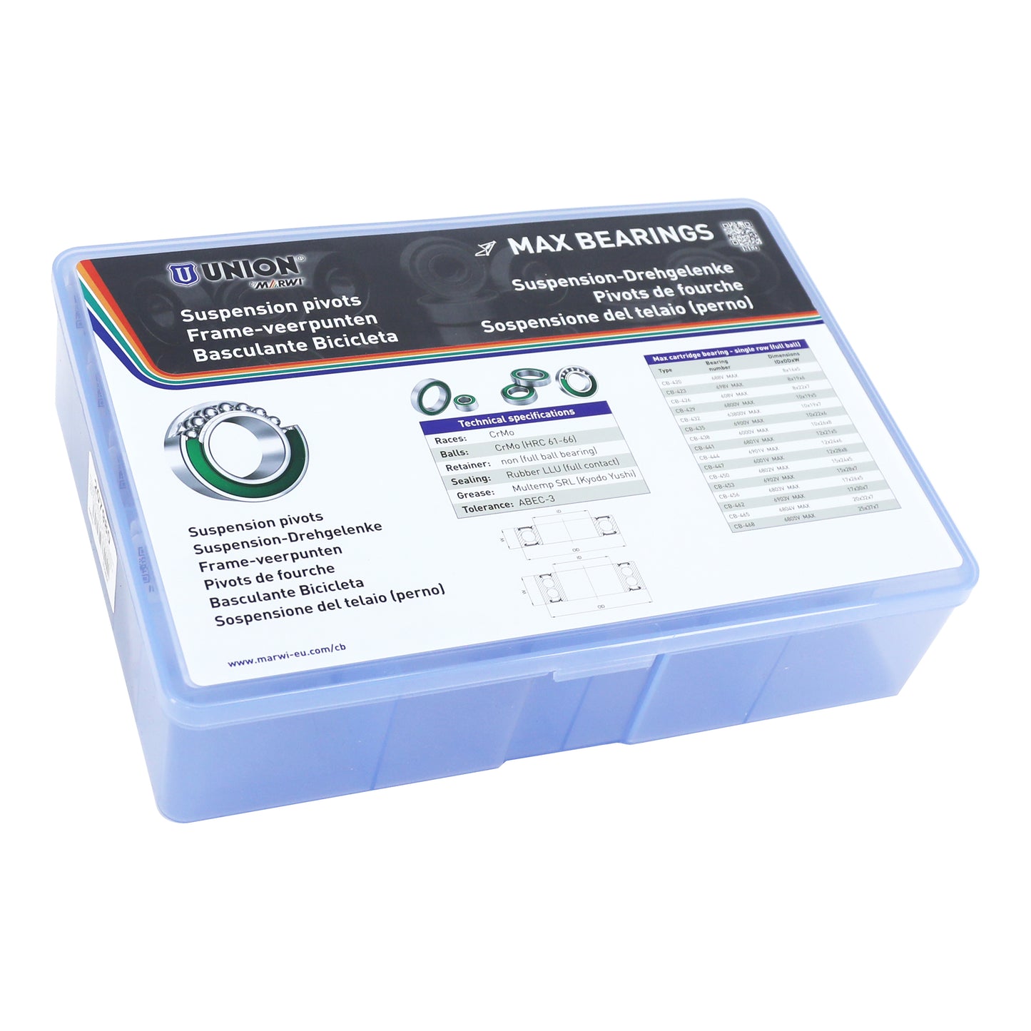 Marwi pivot fork frame box of 32 bearings