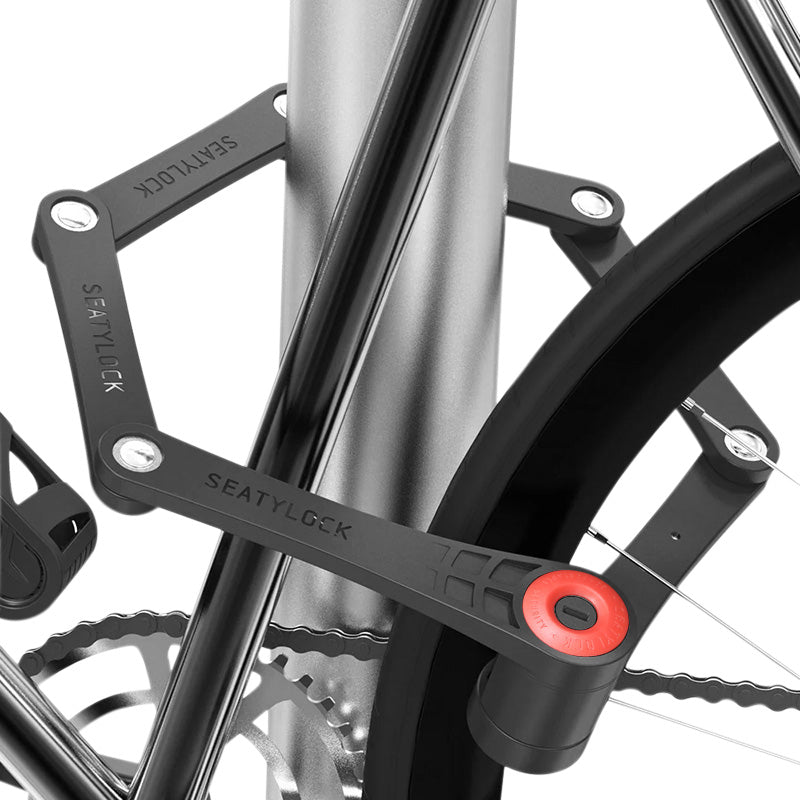 Seatylock Forever Folding Bike Lock, 90 cm, Black-Red - FUB 2-Star Certified - Art3