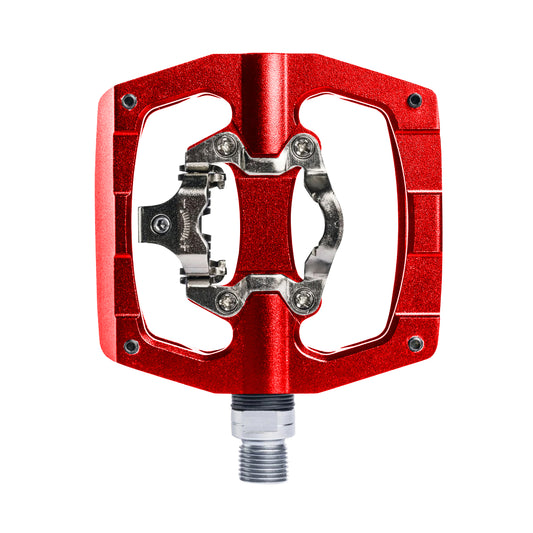 Pédale gravel VTT plate Switch auto ou standard rouge 90x90