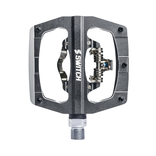 Pédale gravel VTT plate Switch auto ou standard gris 90x90
