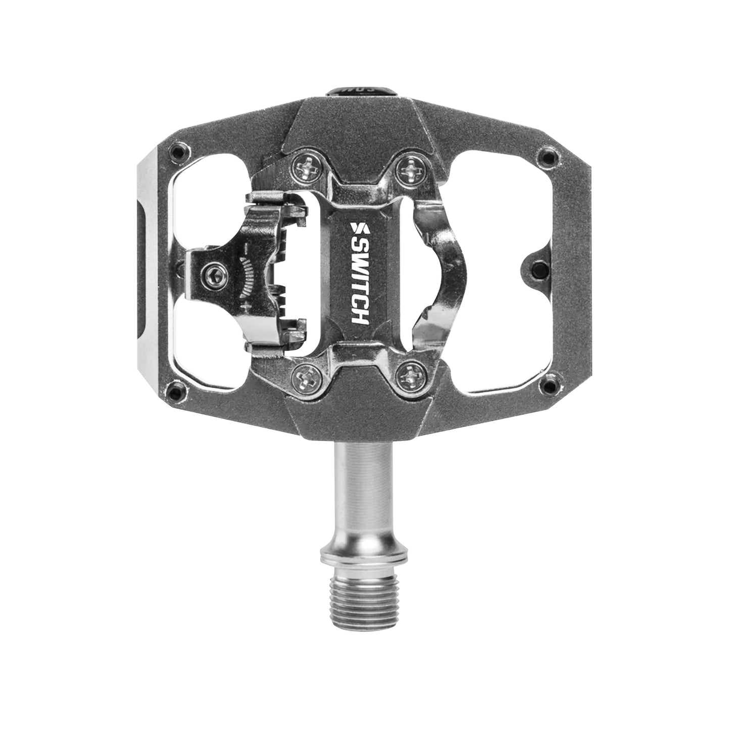 MTB gravel flat pedal Switch auto or standard grey 85x70