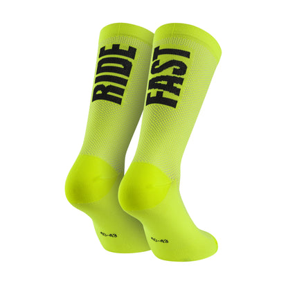 Chaussettes Socquettes Été Gist Ride Fast Jaune Fluo Antibactérien Hauteur 22cm