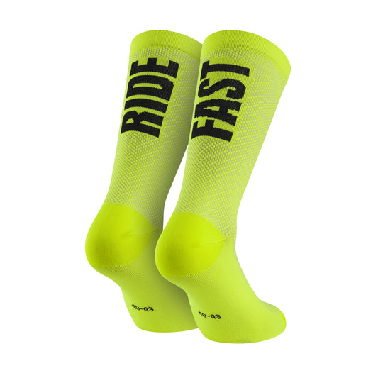 Chaussettes Socquettes Été Gist Ride Fast Jaune Fluo Antibactérien Hauteur 22cm