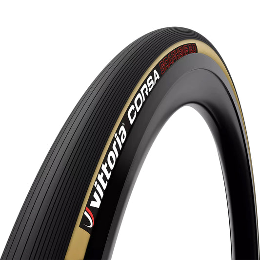Road Tire 700 X 25 Vittoria Corsa Black-Beige Graphene 2.0 TS (25-622) (2023)