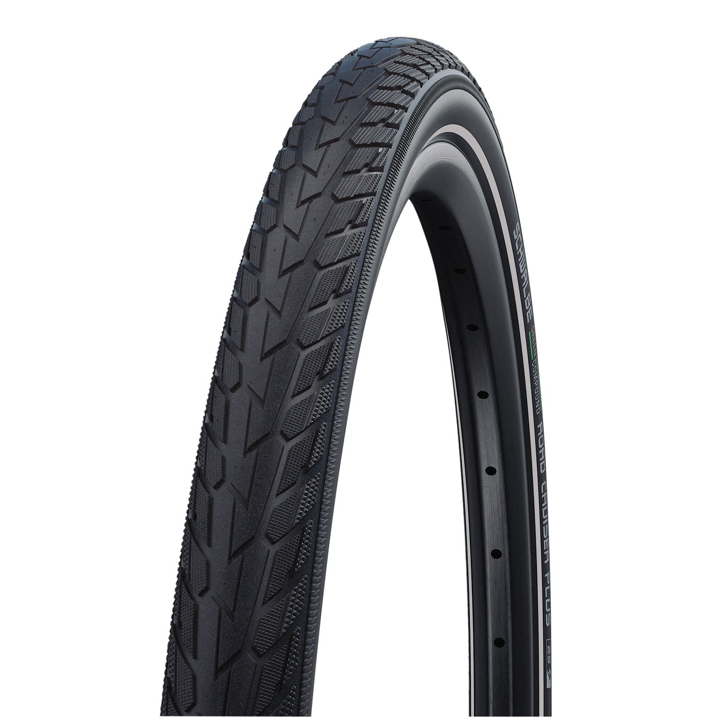Urban MTB Tire 29 X 2.15 Schwalbe Road Cruiser Plus TR Black (55-622) GreenGuard Reinforcement Reflective Sidewall E-Bike Compatible