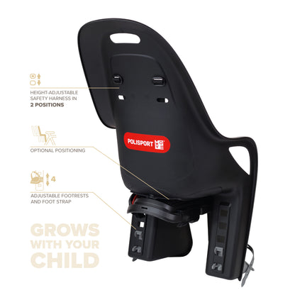 Polisport Koari Rear Child Seat Black Rack Mount