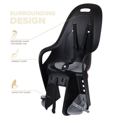 Polisport Koari Rear Child Seat Black Rack Mount