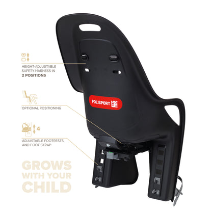 Siège enfant arrière Polisport Koari MIK HD porte-bagage