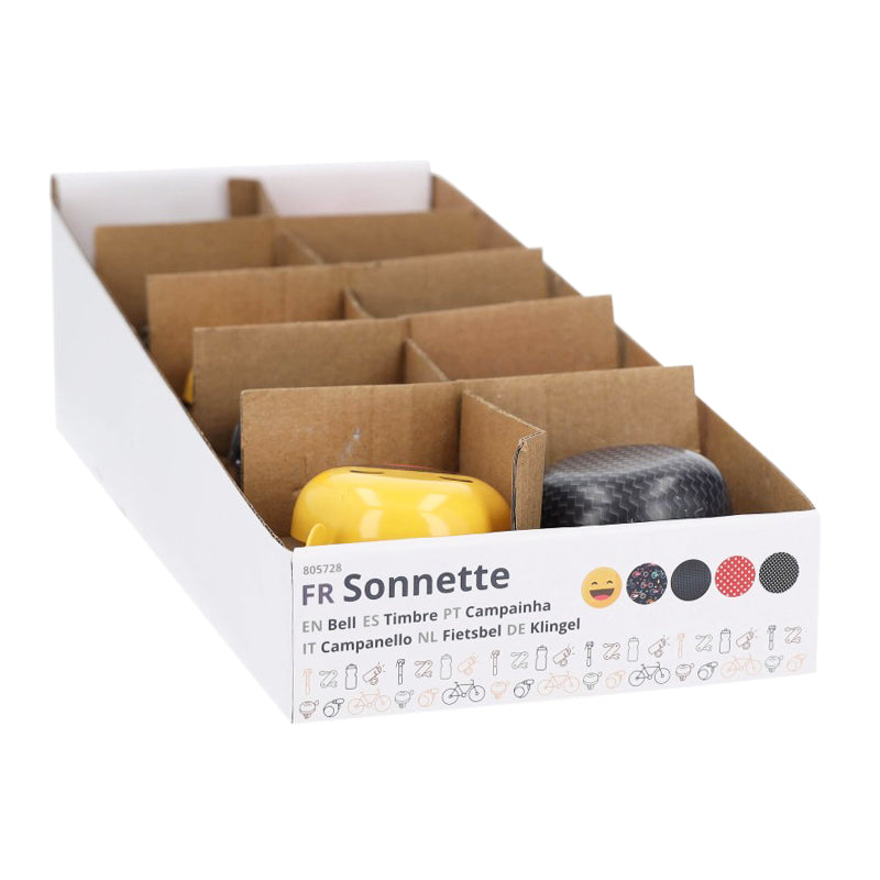 Sonnette timbre vélo déco diamètre 60 mm lot de 10