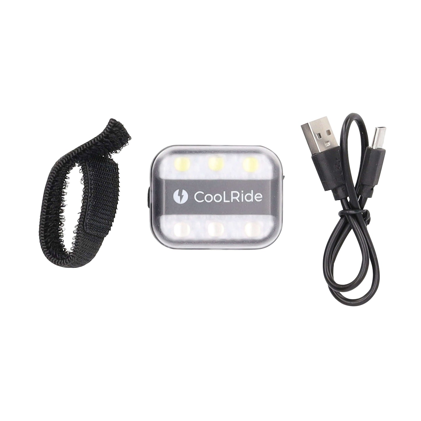 Coolride USB rear bike light with seat post clip and backpack adapter 6 LED PCP