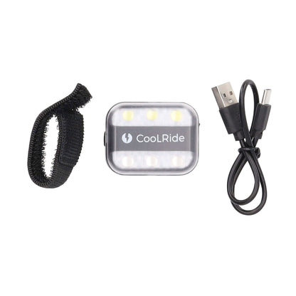 Coolride USB rear bike light with seat post clip and backpack adapter 6 LED PCP