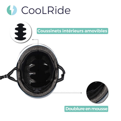 Casque vélo adulte city bleu avec visière et molette de réglage