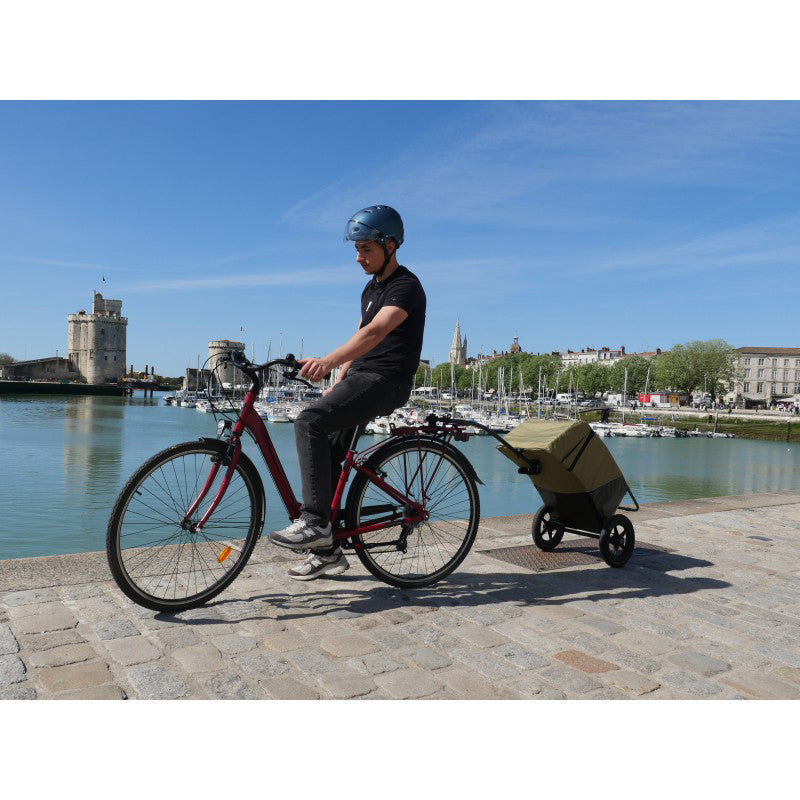 Casque vélo adulte city bleu avec visière et molette de réglage