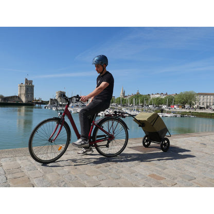 Casque vélo adulte city bleu avec visière et molette de réglage