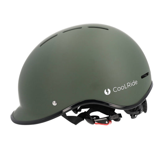 Casque vélo adulte coolride city kaki avec molette de réglage