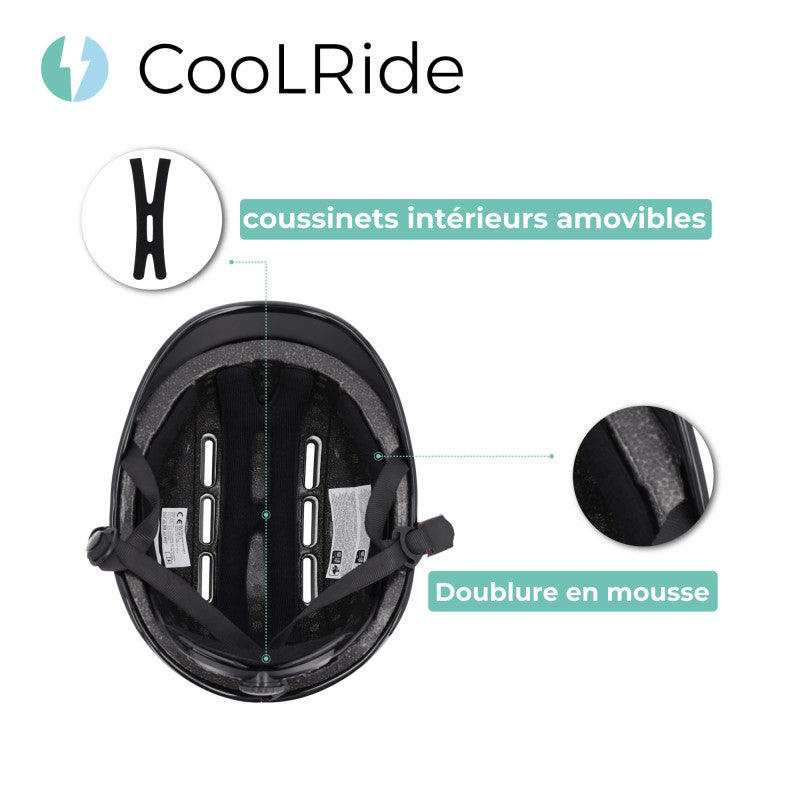Casque vélo adulte coolride city kaki avec molette de réglage
