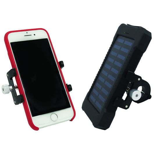 Coolride universal aluminum smartphone-phone holder with handlebar mount and solar battery sold individually