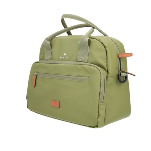 Sacoche arrière vélo Hapo.g vélotaf kaki fixation porte bagage 28x34x15cm / fixation sangles velcro sur porte bagage