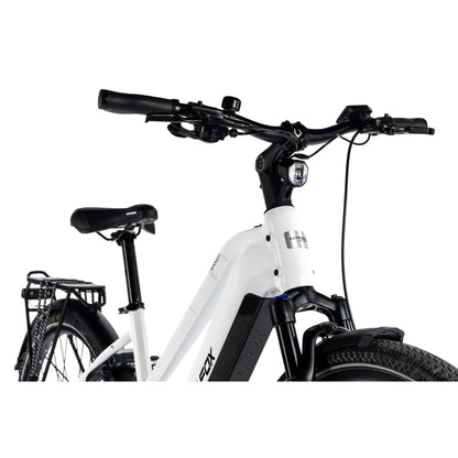 Vélo électrique VTC 29 Leader Fox Sandy F blanc Bafang AR 20Ah