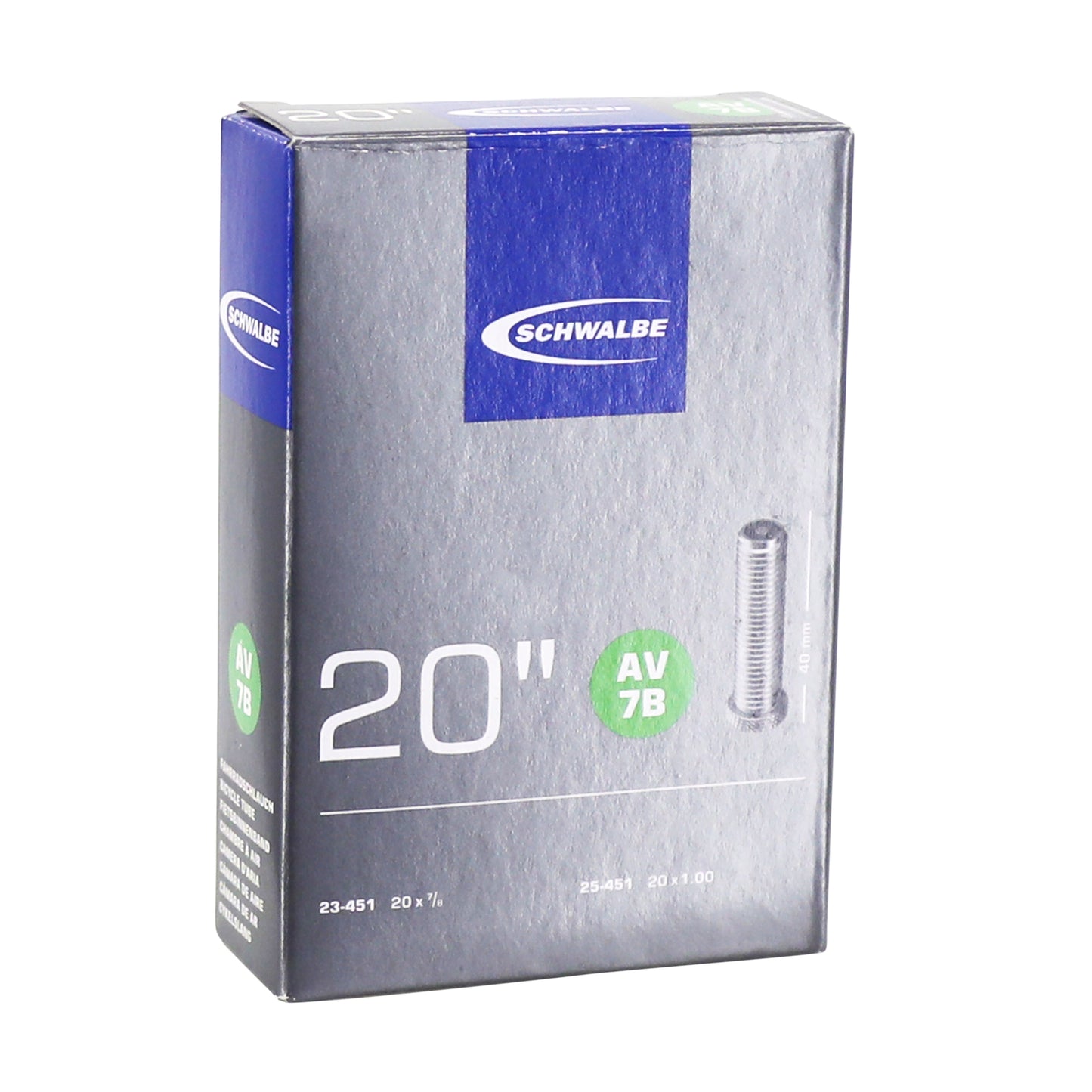 Chambre à air vélo 20 x 0.90 - 1.00 Schwalbe valve standard (23-25-451) (av7b)