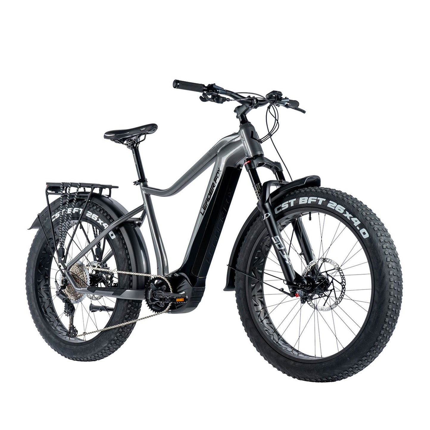 Vélo électrique VTT Fat Bike 26 Leader Fox Brasa argent Panasonic GX 20Ah