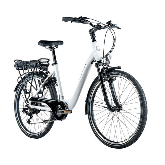 Electric City Bike 26 Leader Fox Latona White Bafang RR 15Ah