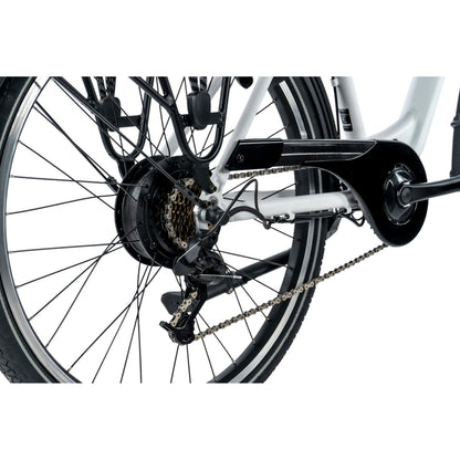 Electric City Bike 26 Leader Fox Latona White Bafang RR 15Ah