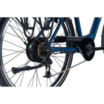 Electric City Bike 26 Leader Fox Latona Dark Blue Bafang Rear 15Ah