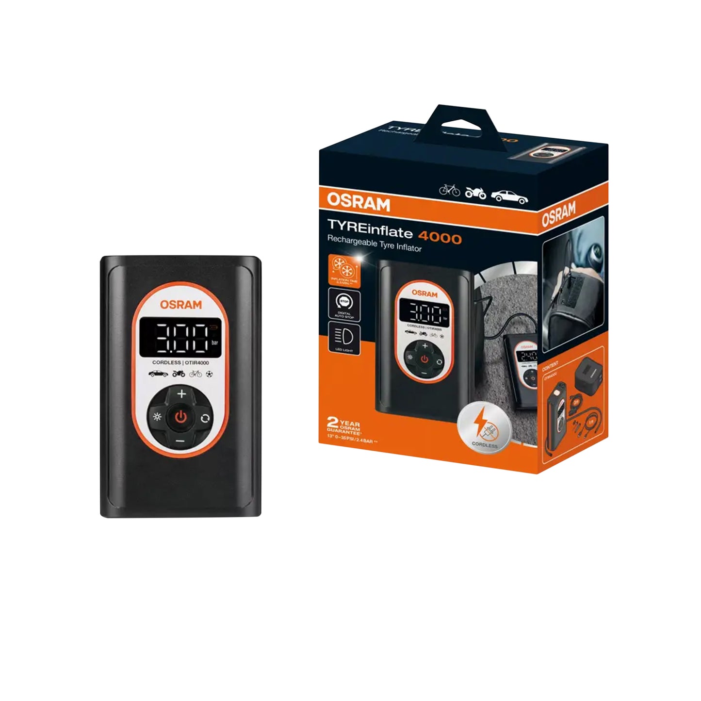Compresseur gonfleur rechargeable OSRAM Tyre Inflate 4000