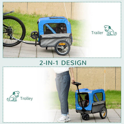 Remorque vélo utilitaire PCP 40 kg bleue roues 12"