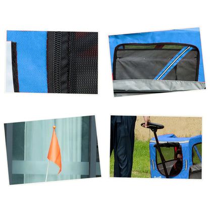 Remorque vélo utilitaire PCP 40 kg bleue roues 12"