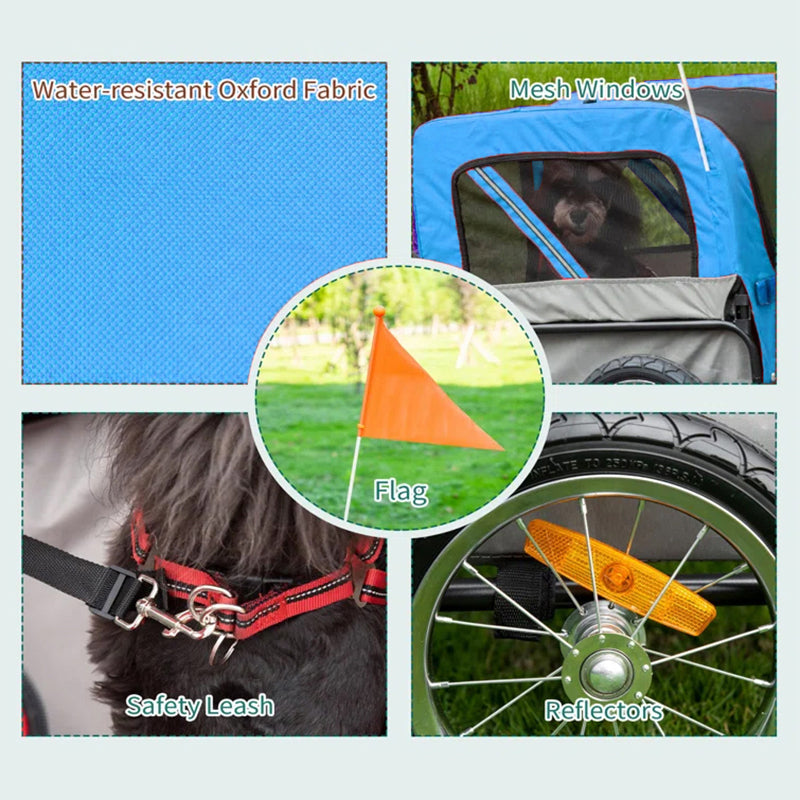 Remorque vélo utilitaire PCP 40 kg bleue roues 12"