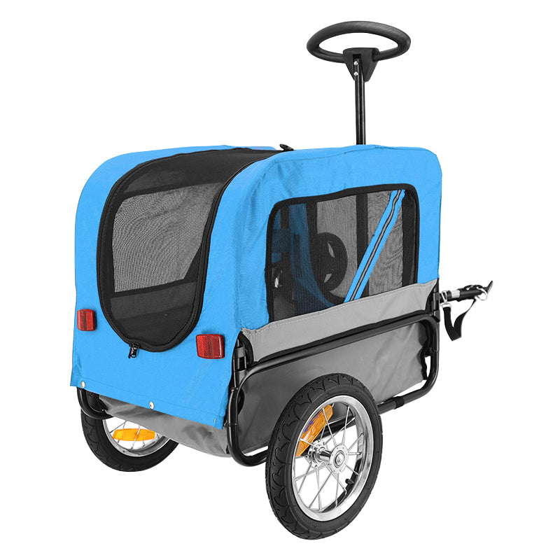 Remorque vélo utilitaire PCP 40 kg bleue roues 12"
