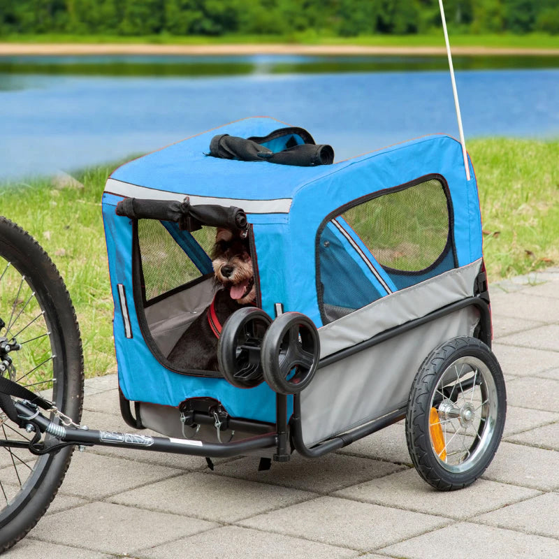 Remorque vélo utilitaire PCP 40 kg bleue roues 12"