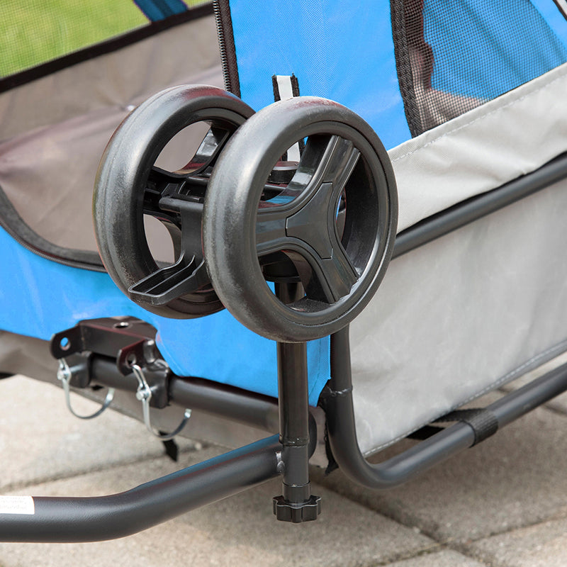 Remorque vélo utilitaire PCP 40 kg bleue roues 12"