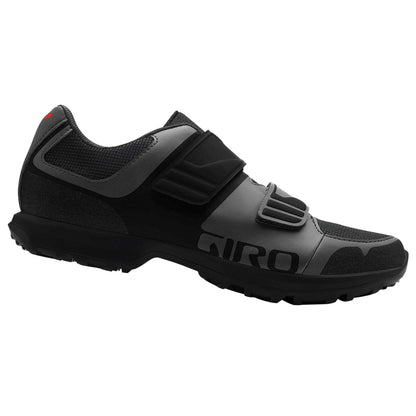 Chaussures gravel / VTT Giro berm K257 noir / gris fonce fixation double velcro compatible SPD