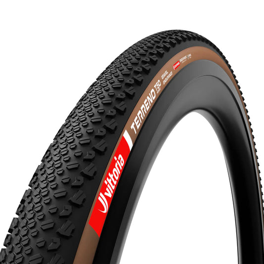 Gravel Tire 700 X 40 Vittoria Terreno T50 Mixed Endurance Graphene 2.0 Black-Brown Tubeless Ready TS (40-622)