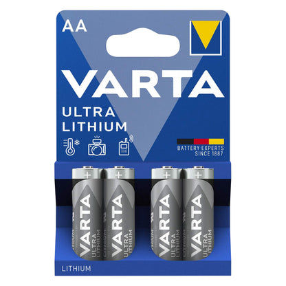 Pile Varta LR06 AA Ultra Lithium 1.5V vendues par 4