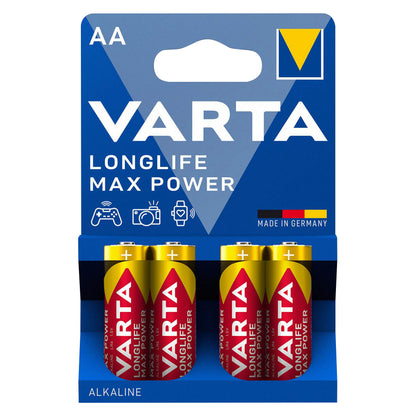 Pile Varta LR06 AA alcaline Longlife Max Power vendues par 4