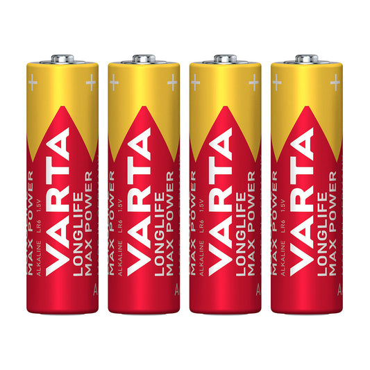 Varta LR06 AA Alkaline Longlife Max Power Battery, pack of 4