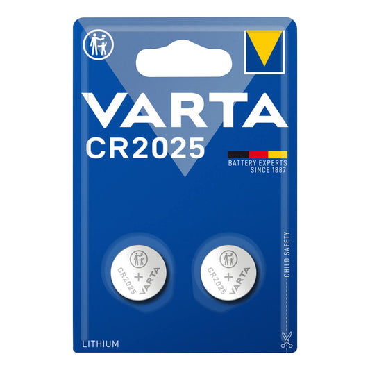 Varta CR2025 3V lithium button cell batteries, pack of 2