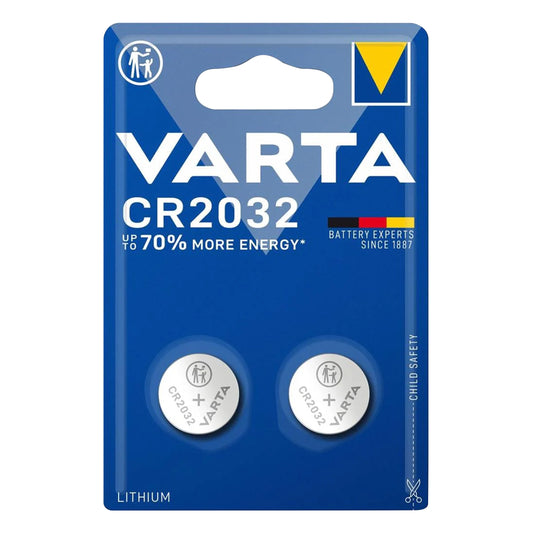 Varta CR2032 3V lithium button cell batteries, pack of 2