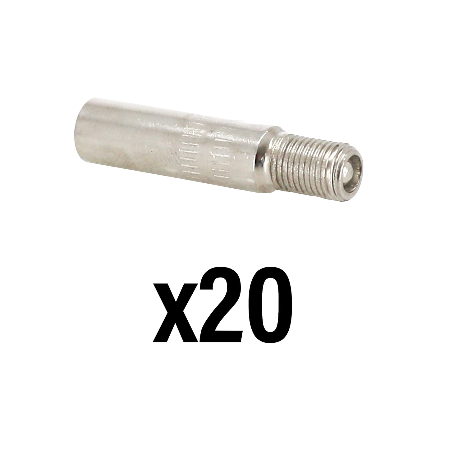 Prolongateur-extension de valve clapet anti retour compatible trottinette diam 8 mm longueur 33 mm (vendu par 20)