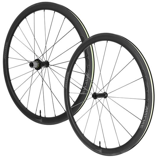 Roues route patin blocage 700 Miche Re.Act 38 carbone Shimano 12-11-10V