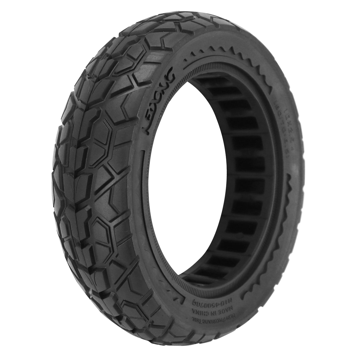 Pneu Trottinette plein Cross 10 X 2.50 Noir - Largeur Interieur 45 mm (Pour Ninebot Max G30 et autres)
