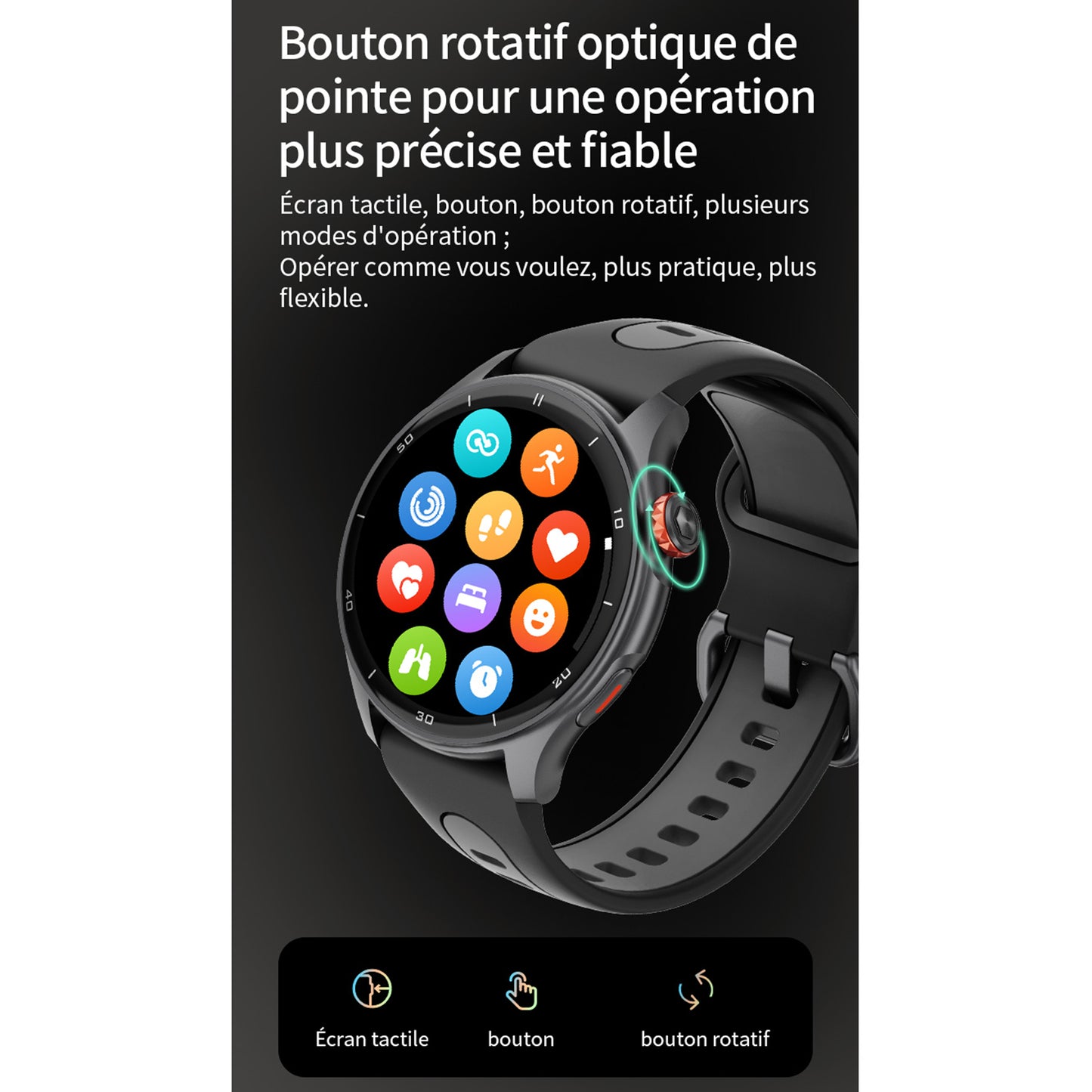 Montre Gps - compteur Igpsport lw10 noir- calories - fréquence cardiaque - sommeil - et plus de 45 algorithmes santé