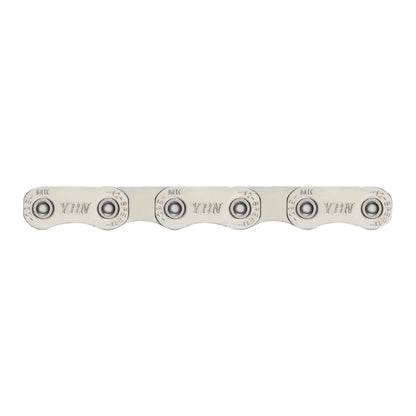 Chaîne vélo 12v. VTT-VAE ybn flattop argent renforcé 136 maillons compatible Shimano et Sram