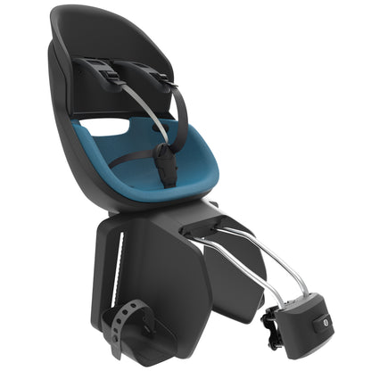 Siège enfant arrière Prodigee Icon cadre noir coussin bleu