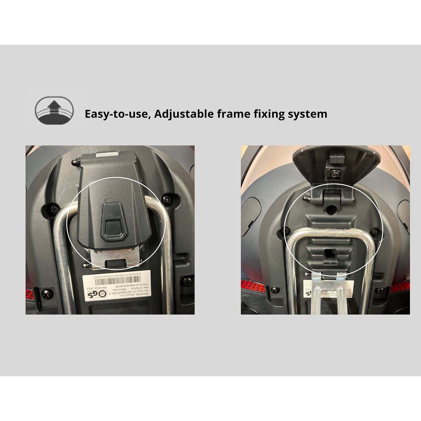 Prodigee Icon Rear Child Seat Black Frame Orange Cushion
